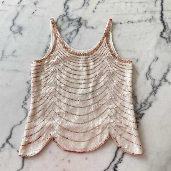 BCBG MaxAzria Pearl and Rose Gold Sequin Tank - Picture 4 of 13